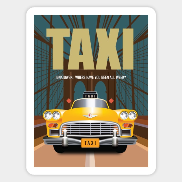 Taxi TV Series Poster Sticker by MoviePosterBoy